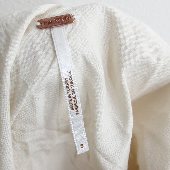 Free People Agatha Midi Dress White Cotton Sleeveless Slit V-Neck Size Small - Picture 15 of 16